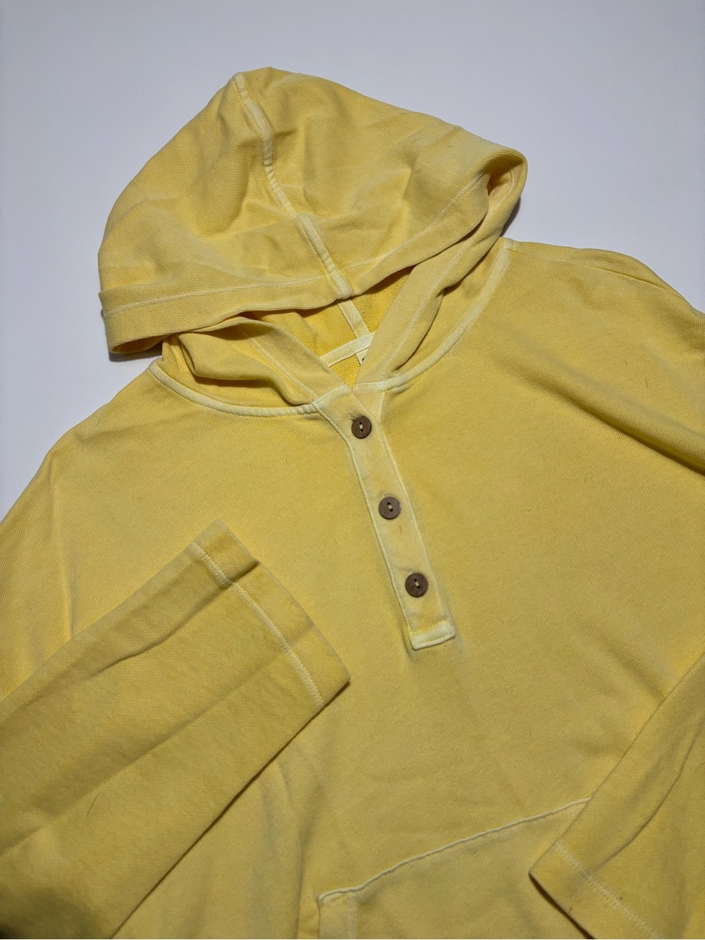 Old Navy Pastel Butter Yellow Cotton Hoodie Sweatshirt